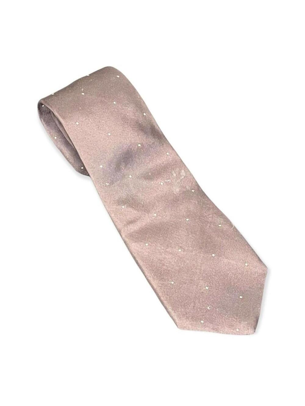Neimanย Marcus Mens SilkโTie Brown Micro Polka Dots
